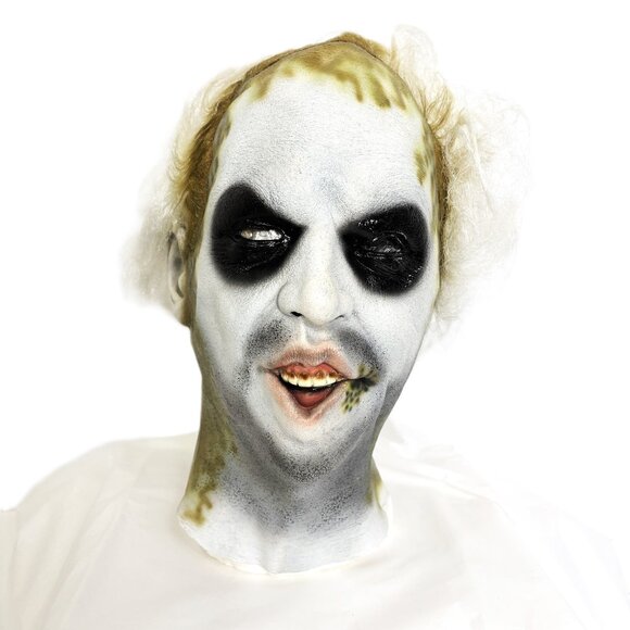 HTF Y2K - 2002  Beetlejuice w/  Hair  Latex Mask Cinema Secrets NWT NOS - Picture 1 of 13